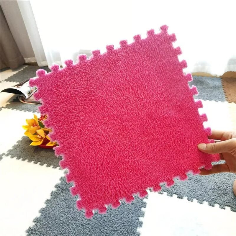 30*30CM Soft Plush Children Kids Rug Play Mat Puzzle Carpet Warm Playmat Interlocking Exercise Tiles Floor Carpet Decoration Mat