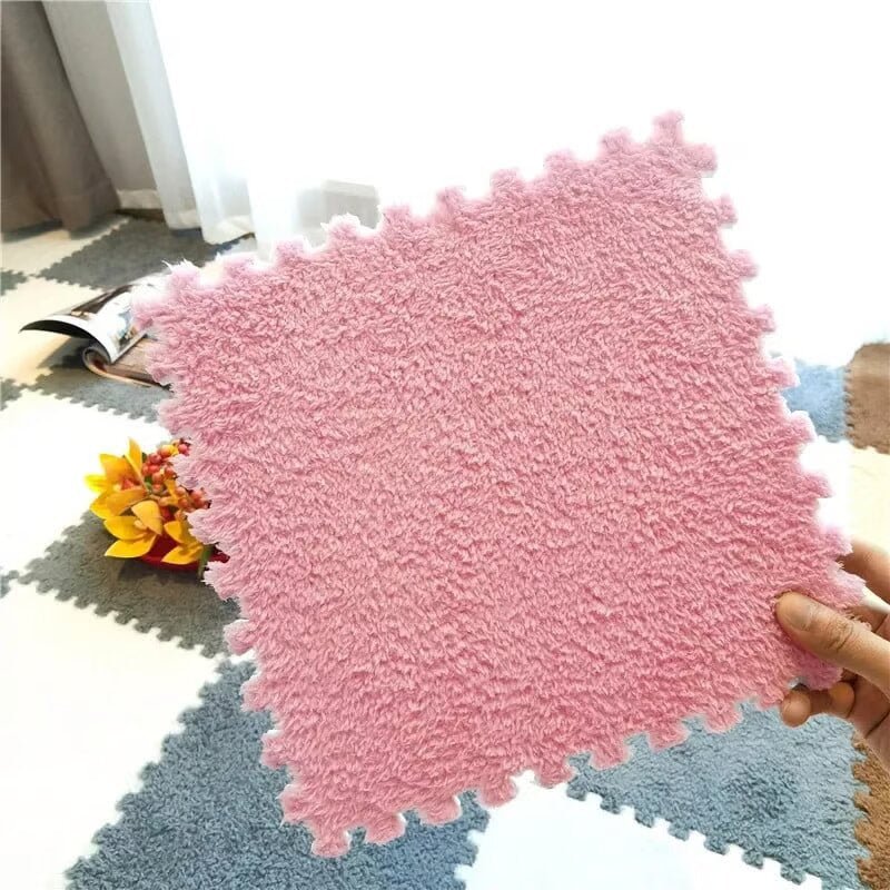 30*30CM Soft Plush Children Kids Rug Play Mat Puzzle Carpet Warm Playmat Interlocking Exercise Tiles Floor Carpet Decoration Mat