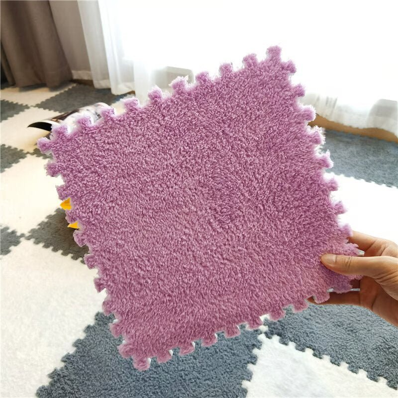 30*30CM Soft Plush Children Kids Rug Play Mat Puzzle Carpet Warm Playmat Interlocking Exercise Tiles Floor Carpet Decoration Mat