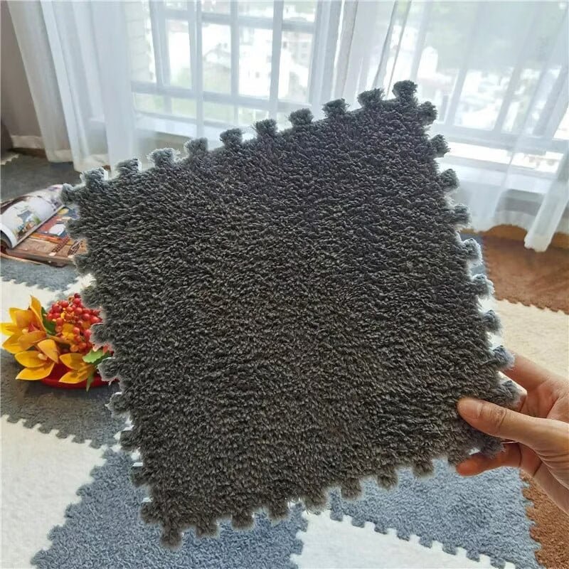 30*30CM Soft Plush Children Kids Rug Play Mat Puzzle Carpet Warm Playmat Interlocking Exercise Tiles Floor Carpet Decoration Mat