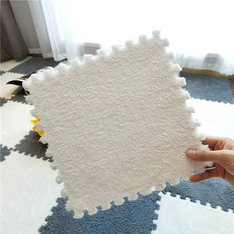30*30CM Soft Plush Children Kids Rug Play Mat Puzzle Carpet Warm Playmat Interlocking Exercise Tiles Floor Carpet Decoration Mat